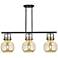 Newton Sphere 42"W 3 Light Black Stem Island Light w/ Mercury Shade