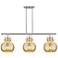Newton Sphere 42"W 3-Lt Satin Nickel Stem Arch Island-Lt w/ Mercury Shade