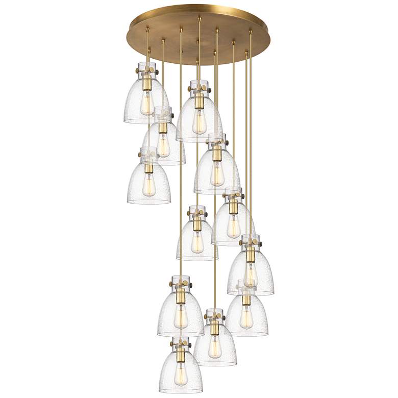 Image 1 Newton Sphere 51.75" Wide 4 Light Matte Black Linear Pendant w/ White