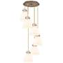 Newton Sphere 51.75"W 4 Light Brushed Brass Linear Pendant w/ Clear Sh