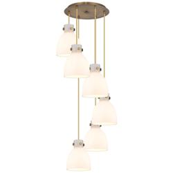 Newton Sphere 51.75"W 4 Light Brushed Brass Linear Pendant w/ Clear Sh