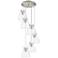Newton Sphere 51.75"W 4 Light Brushed Brass Linear Pendant w/ Smoke Sh