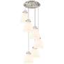 Newton Sphere 51.75"W 4 Light Brushed Nickel Linear Pendant w/ Clear S