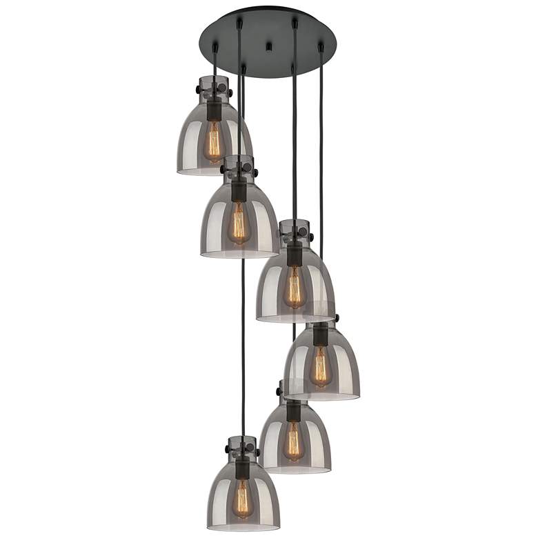 Image 1 Newton Sphere 51.75"W 4 Light Brushed Nickel Linear Pendant w/ Seedy S