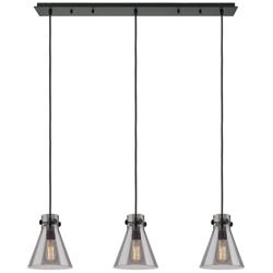 Newton Sphere 51.75"W 7 Light Brushed Brass Linear Pendant w/ Seedy Sh