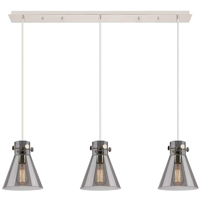 Image 1 Newton Sphere 51.75"W 7 Light Brushed Nickel Linear Pendant w/ Seedy S