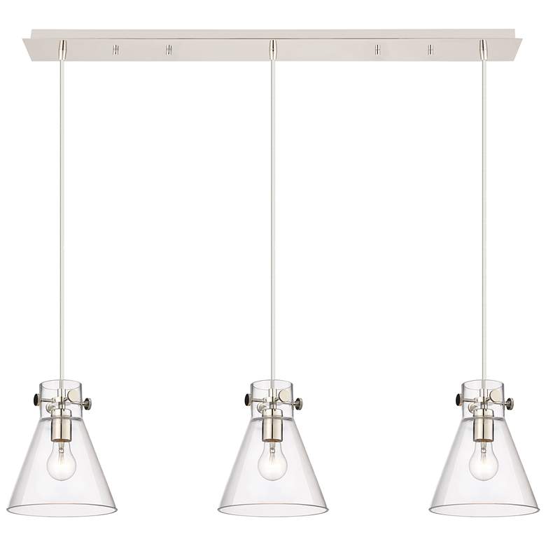 Image 1 Newton Sphere 51.75"W 7 Light Brushed Nickel Linear Pendant w/ Smoke S