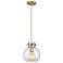 Newton Sphere 8" Wide Cord Hung Brushed Brass Pendant With Seedy Shade
