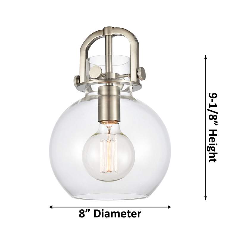 Image 4 Newton Sphere 8" Wide Cord Hung Brushed Brass Pendant With Smoke Shade more views