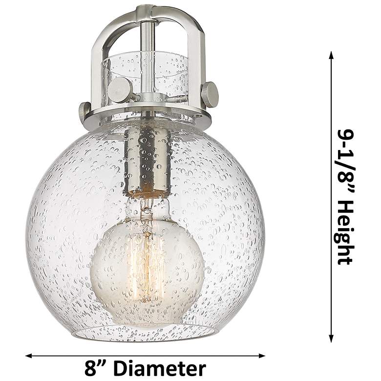Image 2 Newton Sphere 8"W Nickel Stem Arched Mini Pendant w/ Mercury Shade more views