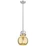 1_Newton Sphere 8"W Satin Nickel Stem Arch Mini Pendant w/ Mercury Shade