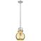 Newton Sphere 8"W Satin Nickel Stem Arch Mini Pendant w/ Mercury Shade