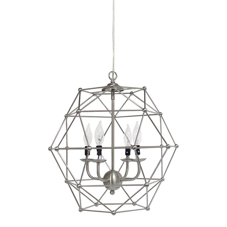Image 1 Nexalon 18" Wide Brushed Nickel Metal 4-Light Pendant