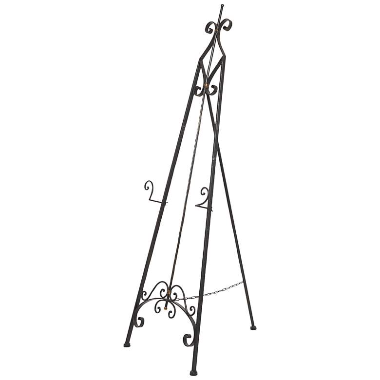 Image 4 Nexia 65"H Black Iron Scrolled Adjustable Stand Floor Easel more views