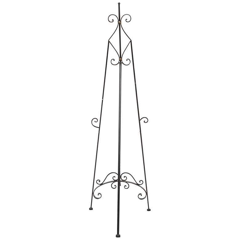 Image 5 Nexia 65"H Black Iron Scrolled Adjustable Stand Floor Easel more views