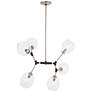 Nexpo 21 1/2" Wide Brushed Nickel and Black 6-Light Pendant