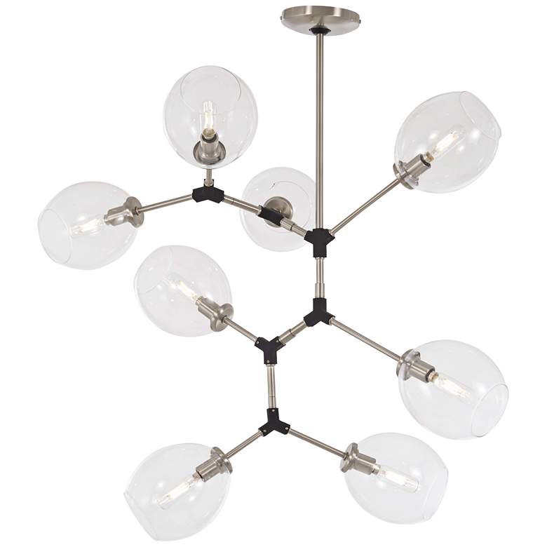 Image 1 Nexpo 24 3/4 inch Wide Brushed Nickel and Black 8-Light Pendant