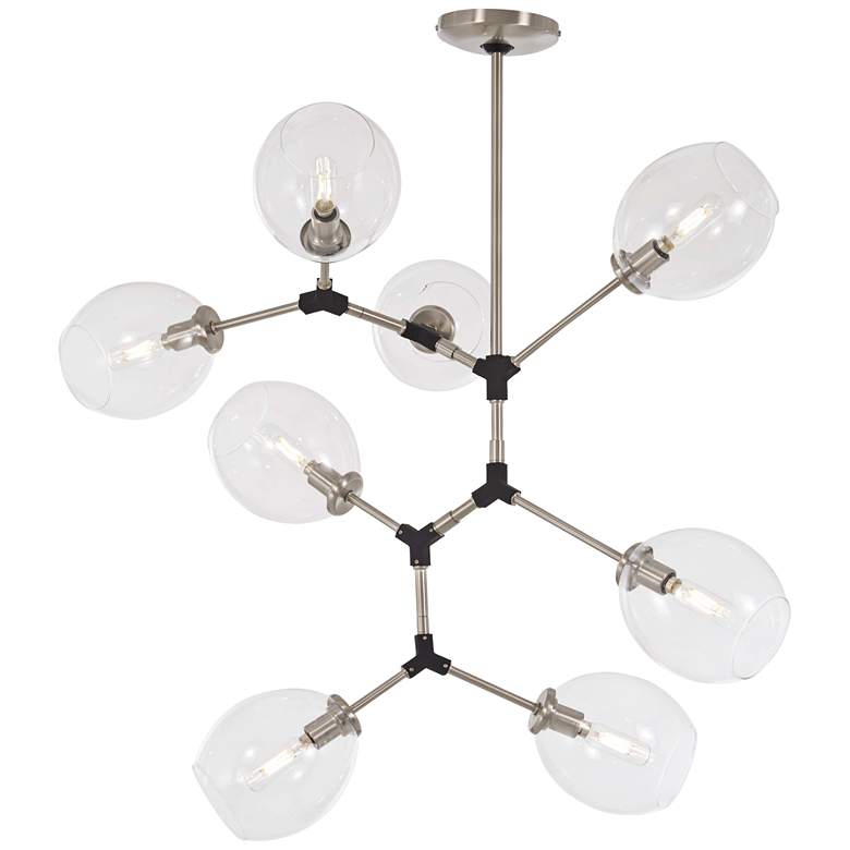 Image 1 Nexpo 24 3/4" Wide Brushed Nickel and Black 8-Light Pendant