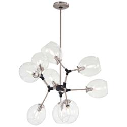 Nexpo 30&quot; Wide Brushed Nickel and Black 9-Light Chandelier
