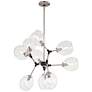 Nexpo 30" Wide Brushed Nickel and Black 9-Light Chandelier