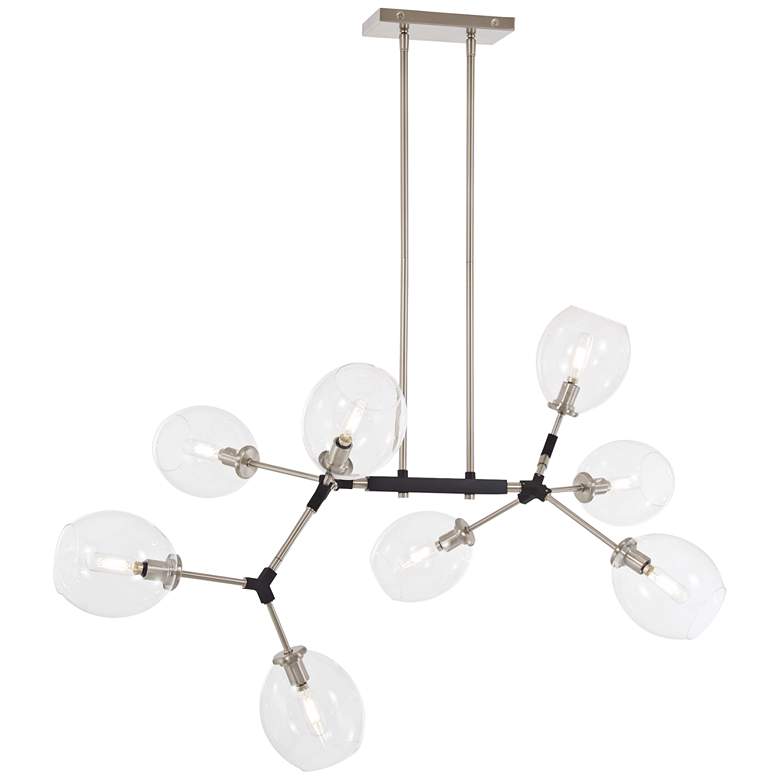 Image 1 Nexpo 41" Wide Brushed Nickel and Black 8-Light Chandelier