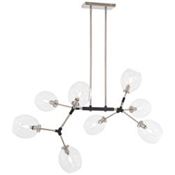 Nexpo 41&quot; Wide Brushed Nickel and Black 8-Light Chandelier