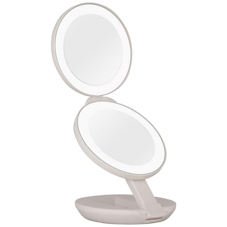 Image 1 Next Generation Taupe Dual LED Lighted Compact Travel Mirror