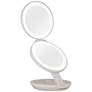 Next Generation Taupe Dual LED Lighted Compact Travel Mirror