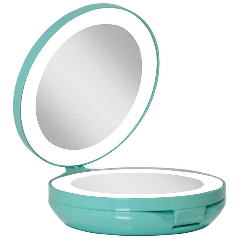 Image 2 Next Generation Turquoise 1X/10X LED Compact Travel Mirror more views