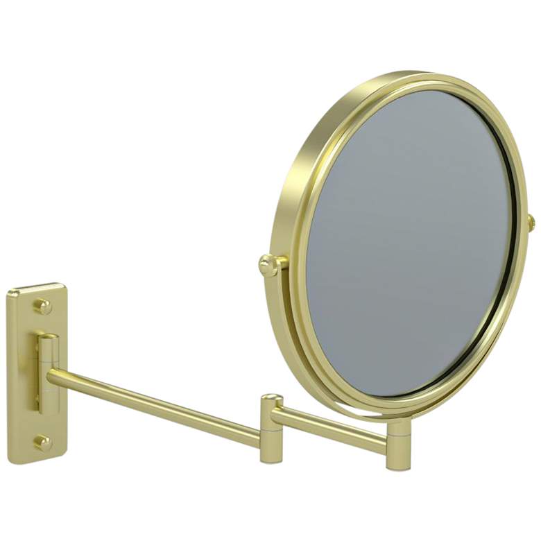 Image 1 Nexus Brushed Brass 5x Magnified Makeup Wall Mirror