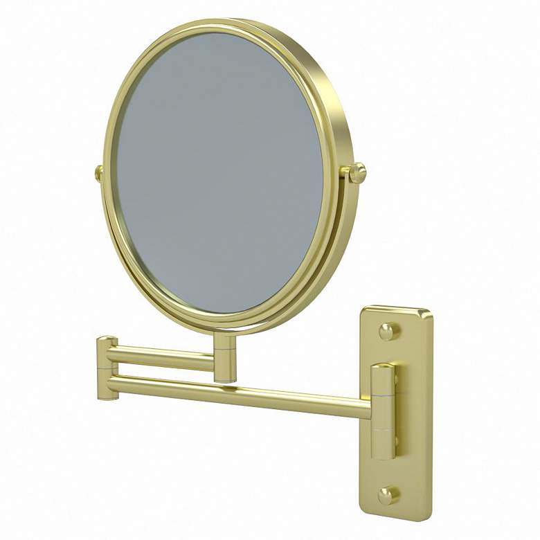 Image 2 Nexus Brushed Brass 5x Magnified Makeup Wall Mirror more views