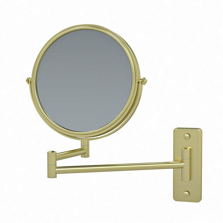 Image 3 Nexus Brushed Brass 5x Magnified Makeup Wall Mirror more views