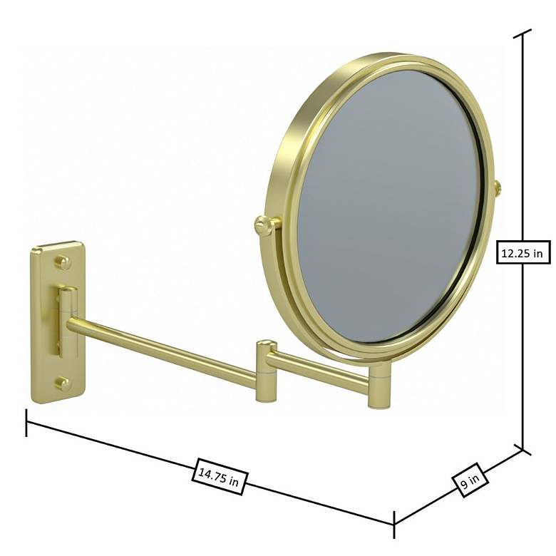 Image 5 Nexus Brushed Brass 5x Magnified Makeup Wall Mirror more views