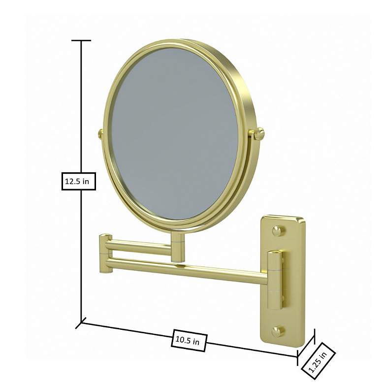 Image 6 Nexus Brushed Brass 5x Magnified Makeup Wall Mirror more views