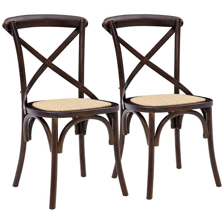 Image 2 Neyo Walnut Wood Side Chairs Set of 2