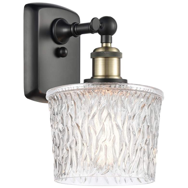Image 1 Niagra 11.5" High Black Brass Sconce w/ Clear Shade
