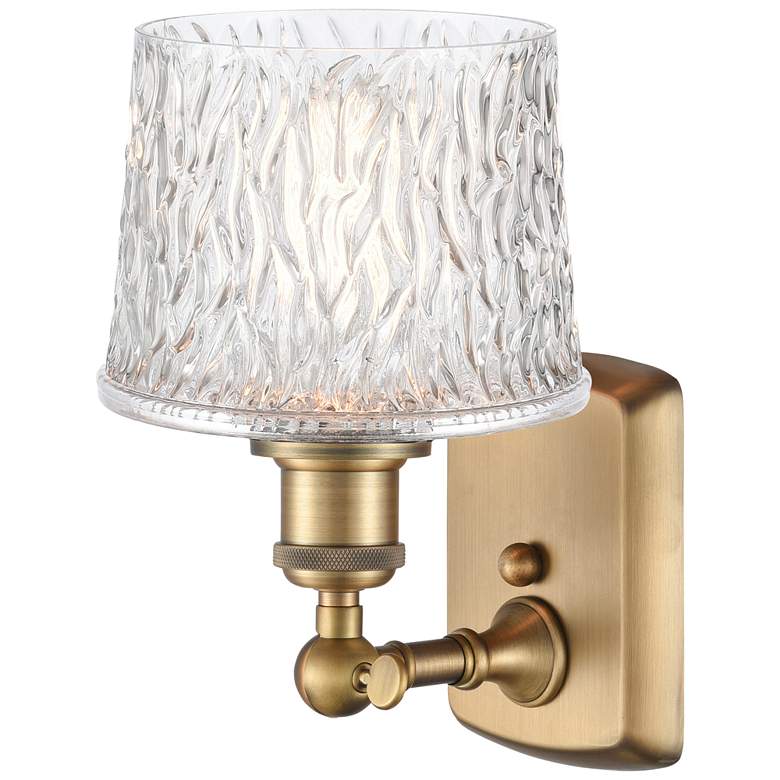 Image 1 Niagra 11.5" High Brushed Brass Sconce w/ Clear Shade