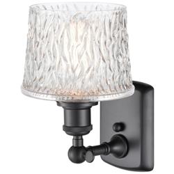 Niagra 11.5" High Matte Black Sconce w/ Clear Shade
