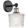 Niagra 11"High Black Antique Brass Sconce With Clear Shade