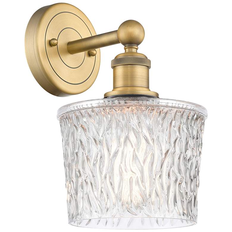 Image 1 Niagra 11"High Brushed Brass Sconce With Clear Shade