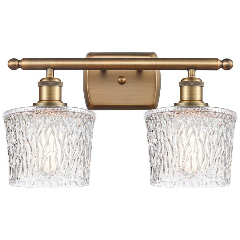 Image 1 Niagra 12"H Brushed Brass 2-Light Wall Sconce w/ Clear Glass