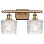 1_Niagra 12"H Brushed Brass 2-Light Wall Sconce w/ Clear Glass