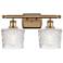 Niagra 12"H Brushed Brass 2-Light Wall Sconce w/ Clear Glass