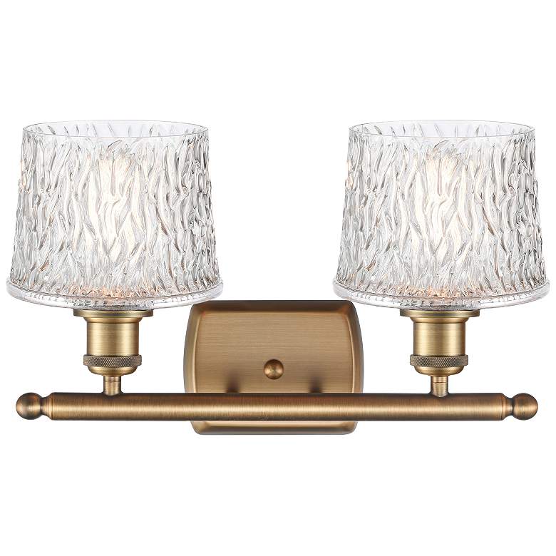 Image 3 Niagra 12"H Brushed Brass 2-Light Wall Sconce w/ Clear Glass more views