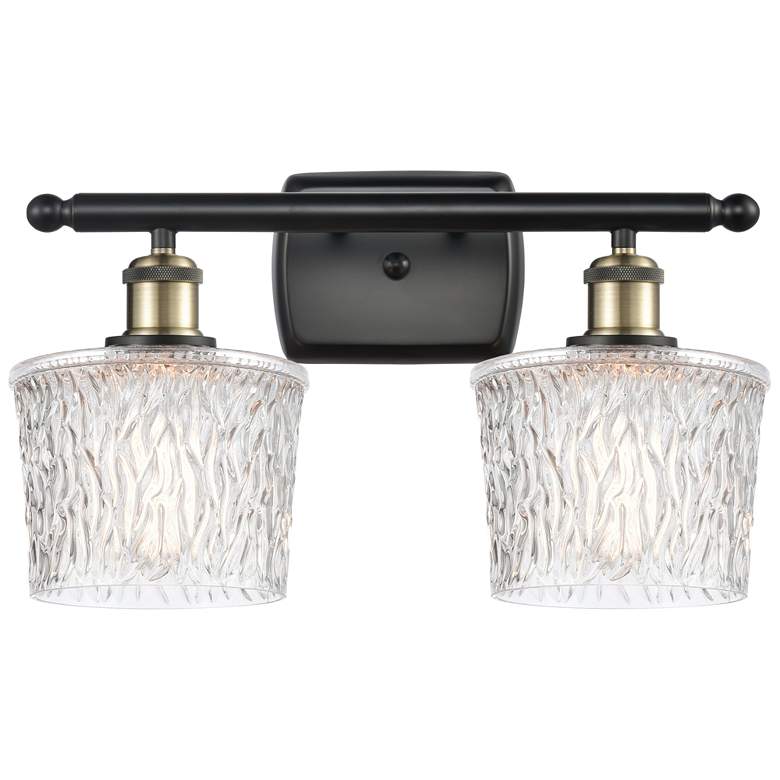Image 1 Niagra 16" Wide 2 Light Black Brass Bath Vanity Light w/ Clear Shade