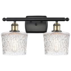 Niagra 16" Wide 2 Light Black Brass Bath Vanity Light w/ Clear Shade