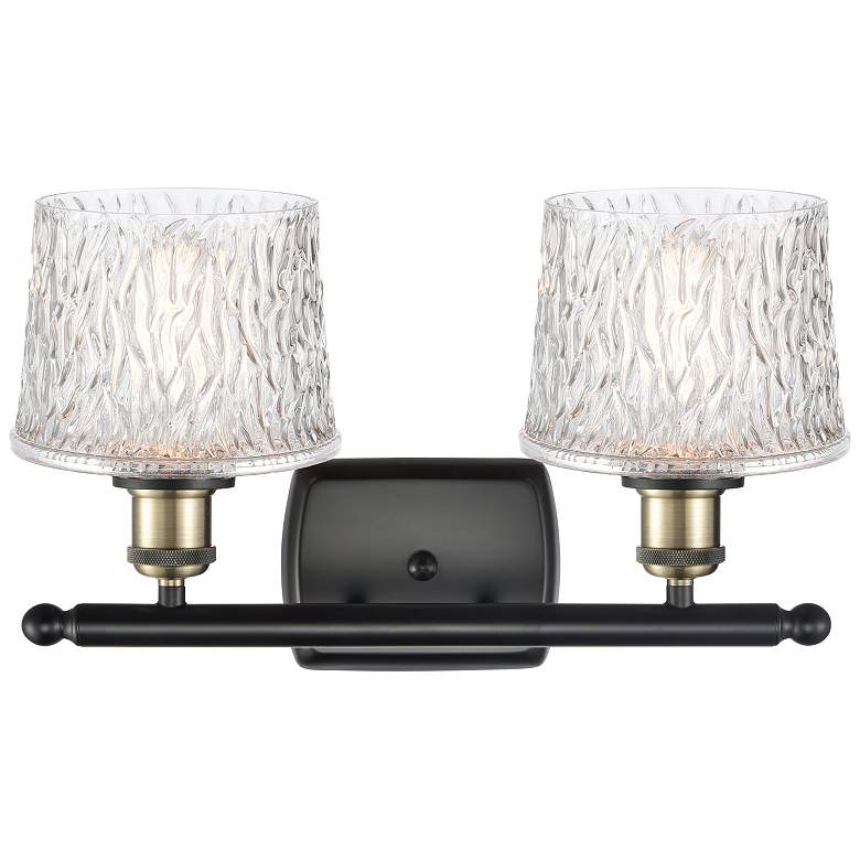 Image 2 Niagra 16" Wide 2 Light Black Brass Bath Vanity Light w/ Clear Shade more views