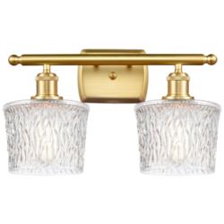 Niagra 16" Wide 2 Light Satin Gold Bath Vanity Light w/ Clear Shade