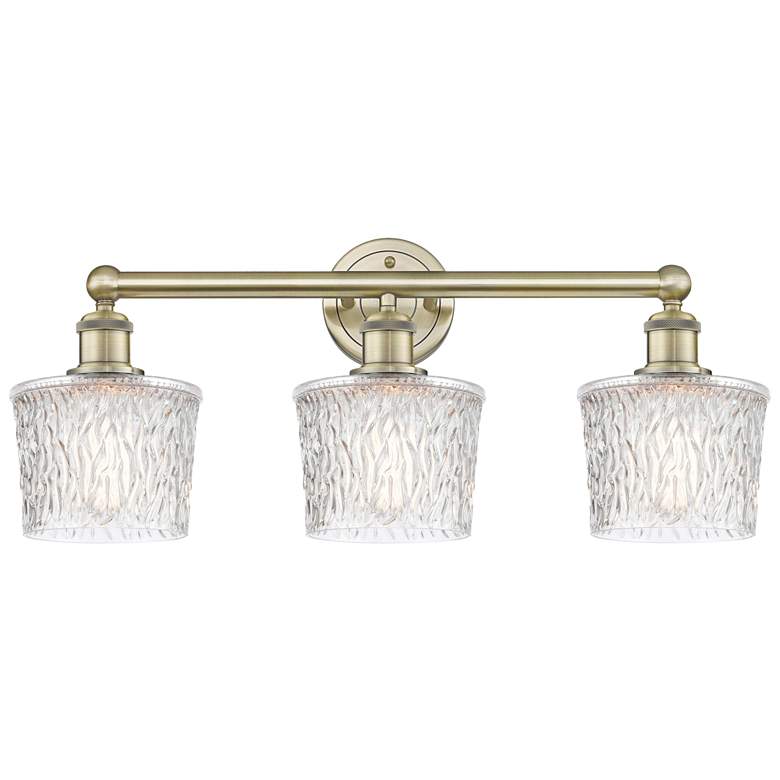Image 1 Niagra 24.5" Wide 3 Light Antique Brass Bath Vanity Light With Clear S