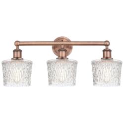 Niagra 24.5&quot; Wide 3 Light Antique Copper Bath Vanity Light With Clear